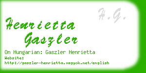 henrietta gaszler business card